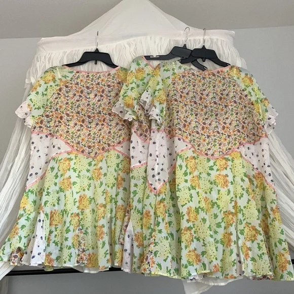 NWT Free People Wildflower Patchwork Mini Dress Medium - Picture 11 of 13